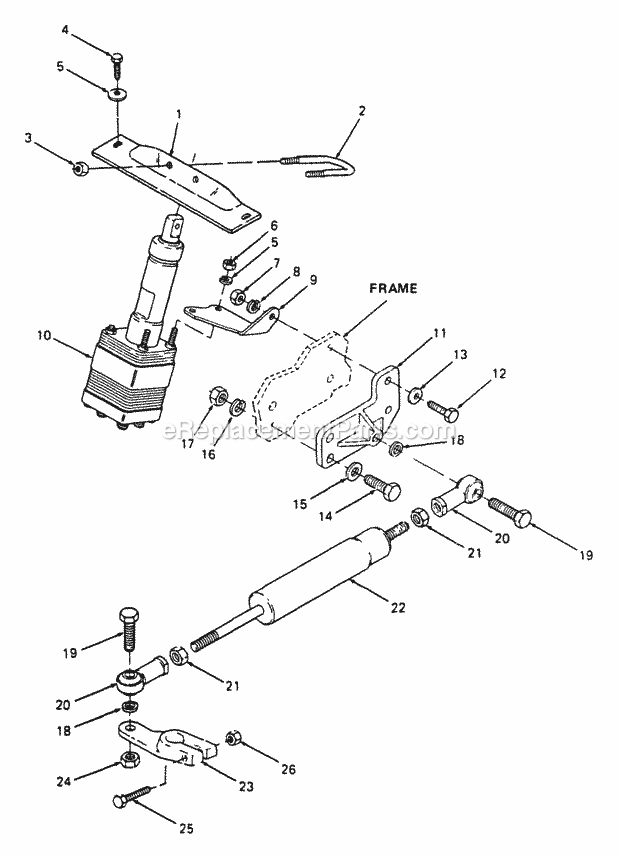 Steering Mounting Diagram and Parts List for 2086 880001-899000, 14A-735-100, 146-735-100 Cub Cadet Lawn Tractor